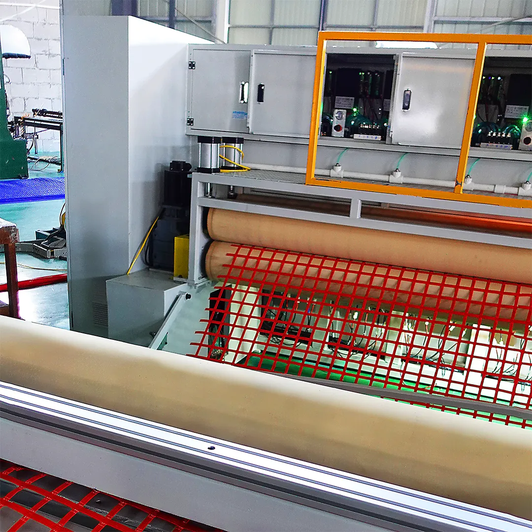 Geogrid welding and strip-handling equipment