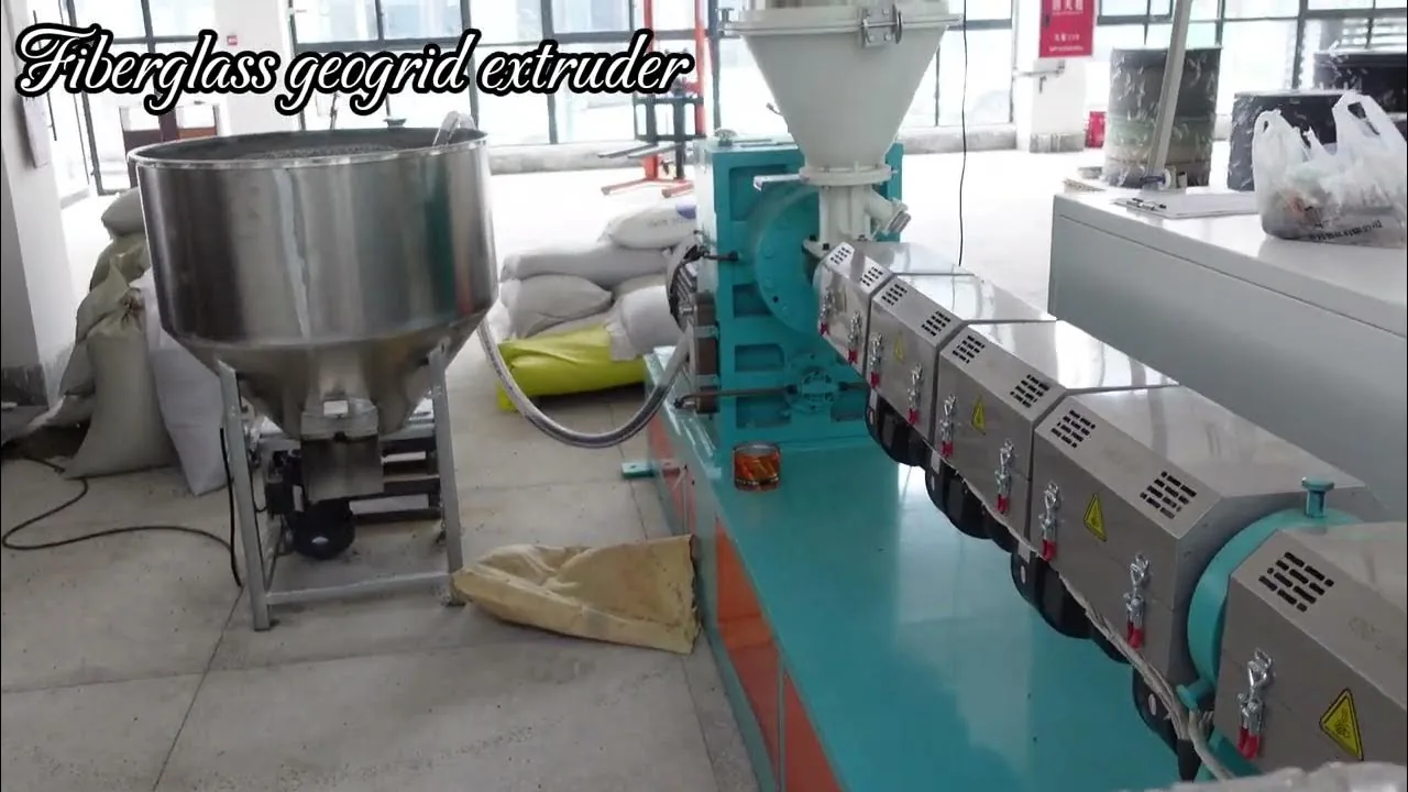 Fiberglass geogrid strip extrusion — video thumbnail